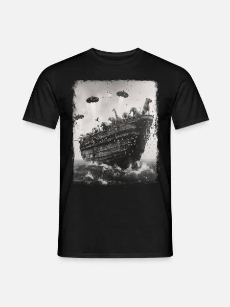 Noahs Ark Kristen UFO Rumvæsen Sel - Mænd T-shirt - sort
