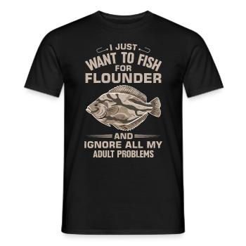 Flounder Fisherman Saying - Men's T-Shirt - black - Front - AI Model Male 178 light (178cm)