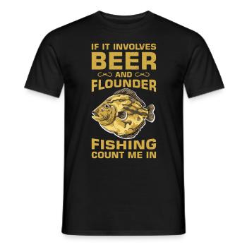 Dicton de pêcheur de plie - T-shirt homme - noir - Devant - AI Model Male 178 light (178cm)