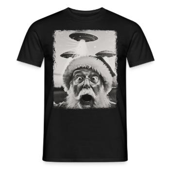 Père Noël Noël OVNI extraterrestres - T-shirt homme - noir - Devant - AI Model Male 178 light (178cm)