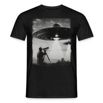 Stargazing Stargazer UFO Alien Außerirdischer Self - Men's T-Shirt - black - Front - AI Model Male 178 light (178cm)