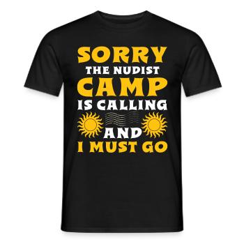 Nudism Saying - Men's T-Shirt - black - Front - AI Model Male 178 light (178cm)