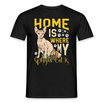 Drôle de chat Sphynx Dicton - T-shirt homme - noir - Devant - AI Model Male 178 light (178cm)