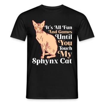 Drôle de chat Sphynx Dicton - T-shirt homme - noir - Devant - AI Model Male 178 light (178cm)