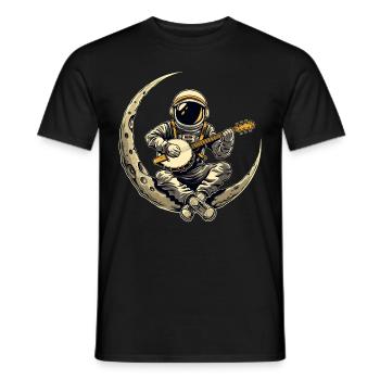 Astronaute Space Moon Bluegrass Banjo - T-shirt homme - noir - Devant - AI Model Male 178 light (178cm)