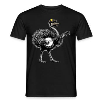 Straußentier Bluegrass Banjo Spieler - Männer T-Shirt - Schwarz - Vorne - AI Model Male 178 light (178cm)
