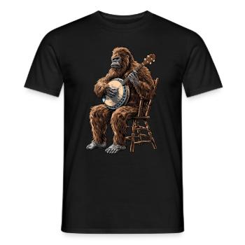 Bigfoot Sasquatch Yeti Bluegrass Banjo Spieler - Männer T-Shirt - Schwarz - Vorne - AI Model Male 178 light (178cm)