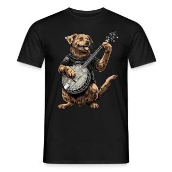 Chesapeake Bay Retriever Chien Bluegrass Banjo Spie - T-shirt homme - noir - Devant - AI Model Male 178 light (178cm)