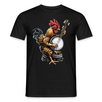 Hühnerzucht Landwirt Bluegrass-Banjo-Spieler - Männer T-Shirt - Schwarz - Vorne - AI Model Male 178 light (178cm)