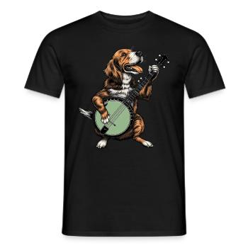 Coonhound Dog Joueur de banjo bluegrass - T-shirt homme - noir - Devant - AI Model Male 178 light (178cm)