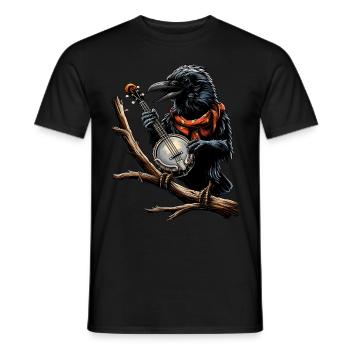 Crow Raven Joueur de banjo bluegrass - T-shirt homme - noir - Devant - AI Model Male 178 light (178cm)