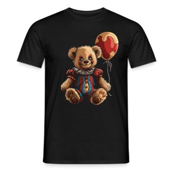 Clowncore Aesthetic Clown Bear Balloon Creepy Got - Men's T-Shirt - black - Front - AI Model Male 178 light (178cm)