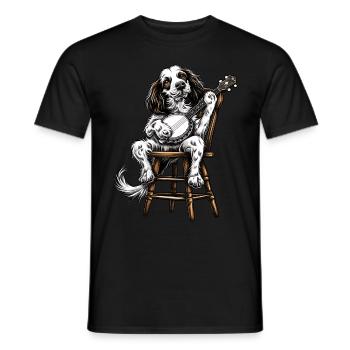 Anglais Springer Spaniel Chien Bluegrass Banjo Spie - T-shirt homme - noir - Devant - AI Model Male 178 light (178cm)