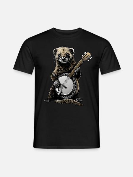 Ferret Pet Bluegrass Banjo Player - Men's T-Shirt - black