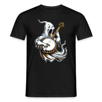 Gespenst Halloween Gespenstische Bluegrass Banjo S - Männer T-Shirt - Schwarz - Vorne - AI Model Male 178 light (178cm)