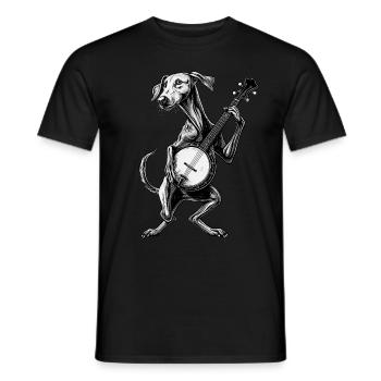 Greyhound Dog Joueur de banjo bluegrass - T-shirt homme - noir - Devant - AI Model Male 178 light (178cm)