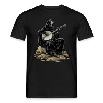 Sensenmann Der Tod Bluegrass Banjo Spieler - Männer T-Shirt - Schwarz - Vorne - AI Model Male 178 light (178cm)