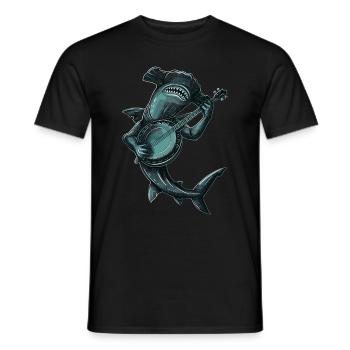 Hammerhai Meerestier Bluegrass Banjospieler - Männer T-Shirt - Schwarz - Vorne - AI Model Male 178 light (178cm)