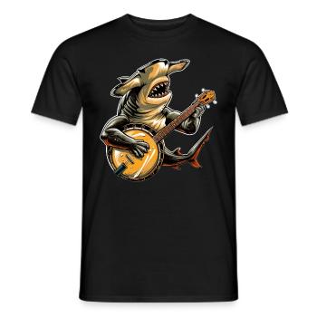 Hammerhai Meerestier Bluegrass Banjospieler - Männer T-Shirt - Schwarz - Vorne - AI Model Male 178 light (178cm)