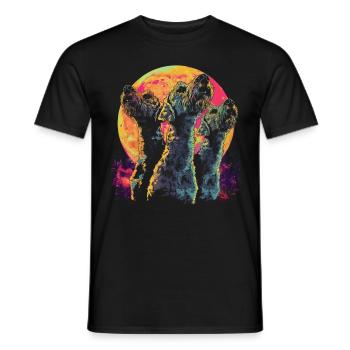 Airedale Terrier Hund Heulender Mond - Männer T-Shirt - Schwarz - Vorne - AI Model Male 178 light (178cm)