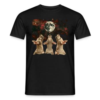 American Bull Terrier Hund Heulender Mond - Männer T-Shirt - Schwarz - Vorne - AI Model Male 178 light (178cm)