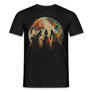 Akita Hund Heulender Mond - Männer T-Shirt - Schwarz - Vorne - AI Model Male 178 light (178cm)
