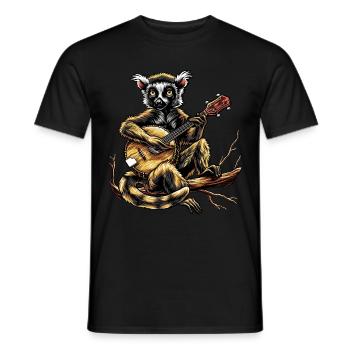 Lemur Ringtail Joueur de banjo bluegrass - T-shirt homme - noir - Devant - AI Model Male 178 light (178cm)