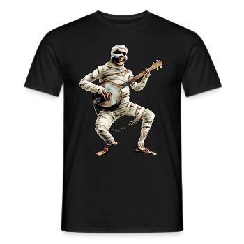 Mummy Halloween Bluegrass Banjo Player - T-shirt homme - noir - Devant - AI Model Male 178 light (178cm)