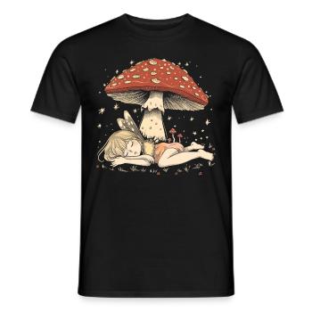 Cottagecore Ästhetische schlafende Fee Pilz Witchy - Männer T-Shirt - Schwarz - Vorne - AI Model Male 178 light (178cm)