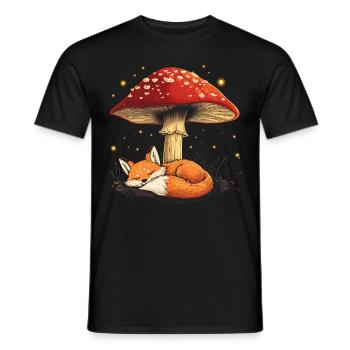 Cottagecore Aesthetic Schlaffuchs Pilz Witchy - Männer T-Shirt - Schwarz - Vorne - AI Model Male 178 light (178cm)