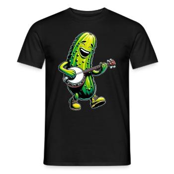 Gurke Gurke Dill Bluegrass Banjo Spieler - Männer T-Shirt - Schwarz - Vorne - AI Model Male 178 light (178cm)
