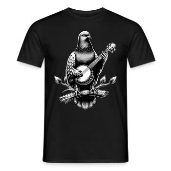 Pigeon Bird Bluegrass Banjo Spieler - Männer T-Shirt - Schwarz - Vorne - AI Model Male 178 light (178cm)