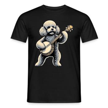 Caniche Chien Bluegrass Joueur de banjo - T-shirt homme - noir - Devant - AI Model Male 178 light (178cm)