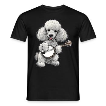 Caniche Chien Bluegrass Joueur de banjo - T-shirt homme - noir - Devant - AI Model Male 178 light (178cm)