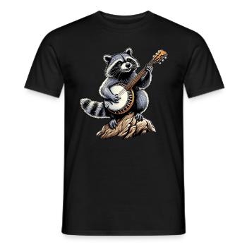 Waschbär Opossum Straßenkatze Bluegrass Banjo Spie - Männer T-Shirt - Schwarz - Vorne - AI Model Male 178 light (178cm)