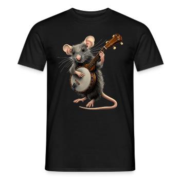 Rat Mouse Joueur de banjo bluegrass - T-shirt homme - noir - Devant - AI Model Male 178 light (178cm)