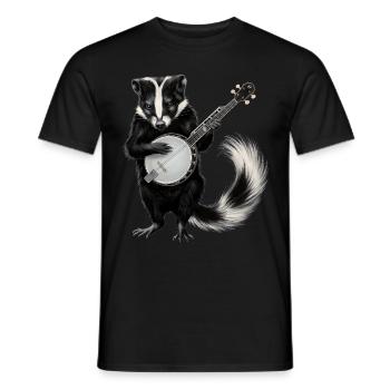 Stinktier Bluegrass Banjo Spieler - Männer T-Shirt - Schwarz - Vorne - AI Model Male 178 light (178cm)