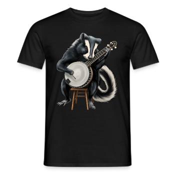 Skunk Joueur de banjo bluegrass - T-shirt homme - noir - Devant - AI Model Male 178 light (178cm)