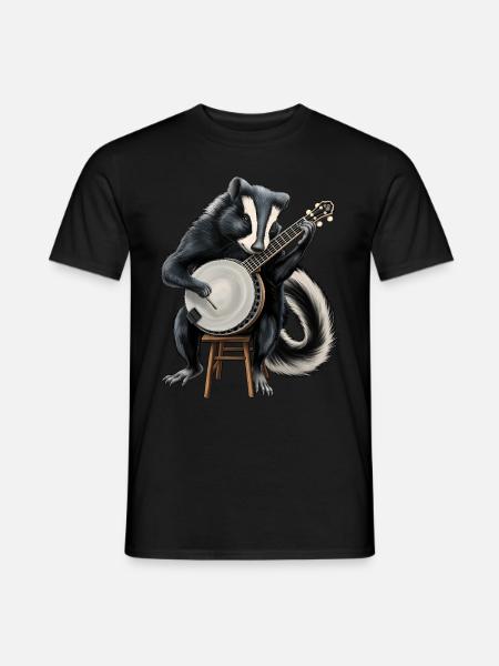 Skunk Bluegrass Banjo Player - Men's T-Shirt - black