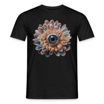 Weirdcore Ästhetische Blume Menschlicher Augapfel - Männer T-Shirt - Schwarz - Vorne - AI Model Male 178 light (178cm)