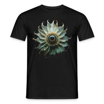 Weirdcore Ästhetische Blume Menschlicher Augapfel - Männer T-Shirt - Schwarz - Vorne - AI Model Male 178 light (178cm)