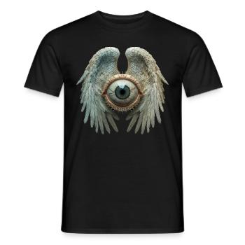 Weirdcore Ästhetisch Menschlicher Augapfel Flügel - Männer T-Shirt - Schwarz - Vorne - AI Model Male 178 light (178cm)