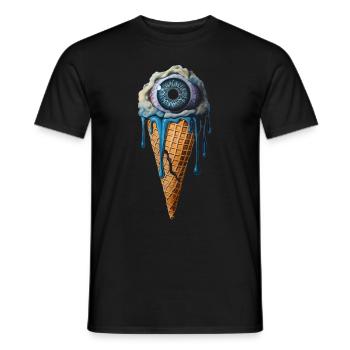 Weirdcore Ästhetischer Menschlicher Augapfel Eiscr - Männer T-Shirt - Schwarz - Vorne - AI Model Male 178 light (178cm)