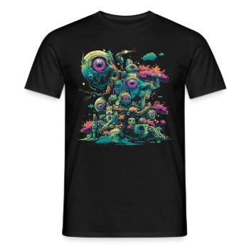 Weirdcore Aesthetic Eyes Eyeball Machines Drea - Men's T-Shirt - black - Front - AI Model Male 178 light (178cm)