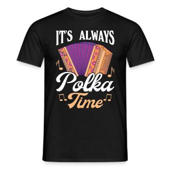 Funny Polka Saying - Men's T-Shirt - black - Front - AI Model Male 178 light (178cm)