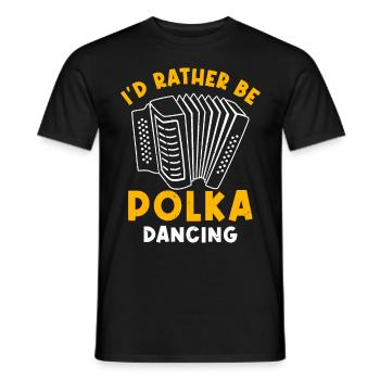 Funny Polka Saying - Men's T-Shirt - black - Front - AI Model Male 178 light (178cm)