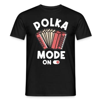 Funny Polka Saying - Men's T-Shirt - black - Front - AI Model Male 178 light (178cm)