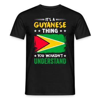 Stolzer Guyanese - Männer T-Shirt - Schwarz - Vorne - AI Model Male 178 light (178cm)