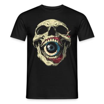 Weirdcore Aesthetic Skull Eyeball Creepy S - Men's T-Shirt - black - Front - AI Model Male 178 light (178cm)