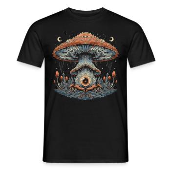 Cottagecore Weirdcore Ästhetisch Pilz Augapfel Mon - Männer T-Shirt - Schwarz - Vorne - AI Model Male 178 light (178cm)